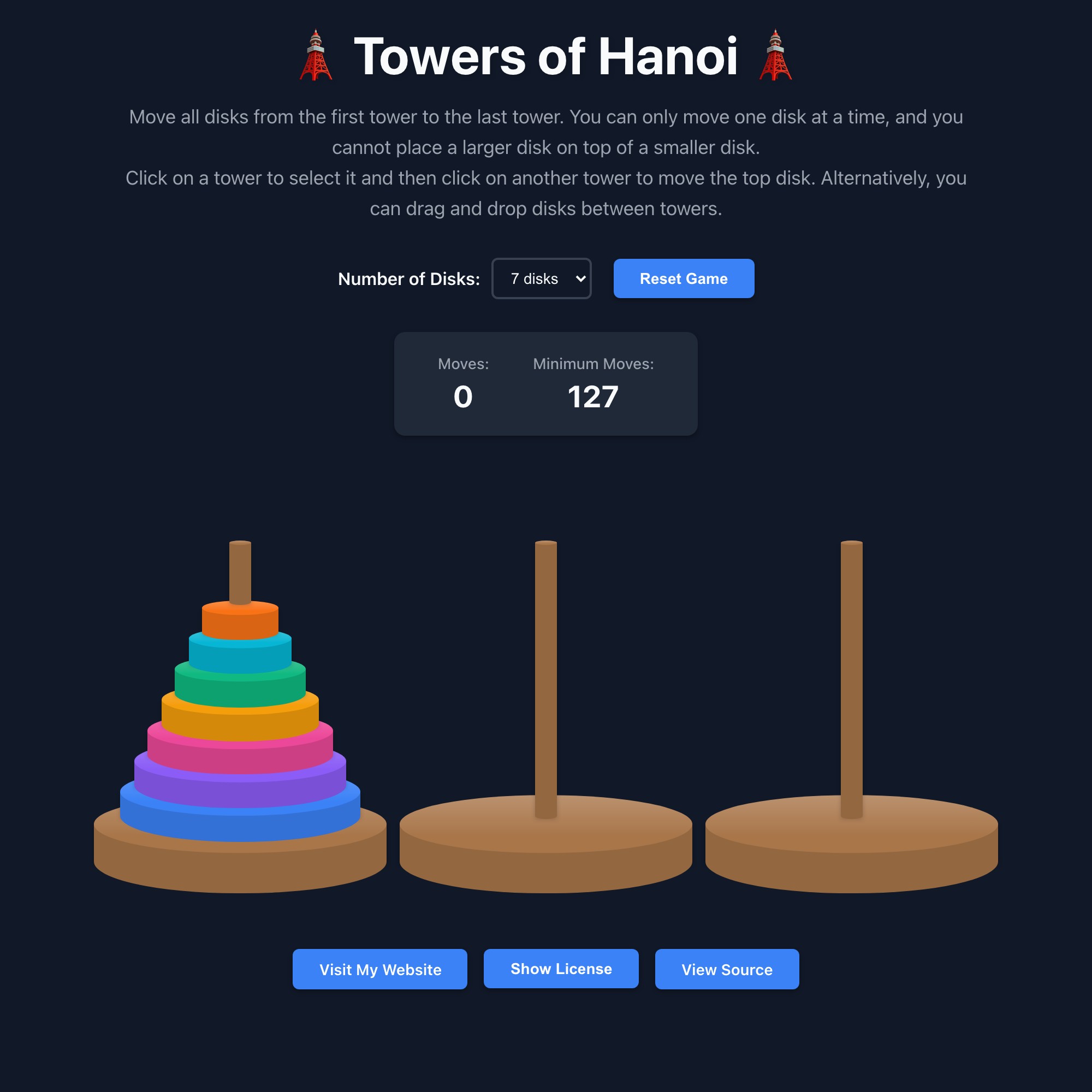 Towers of Hanoi (Dark)